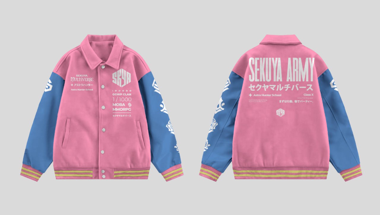 Jacket Sekuya Army Pink Blue