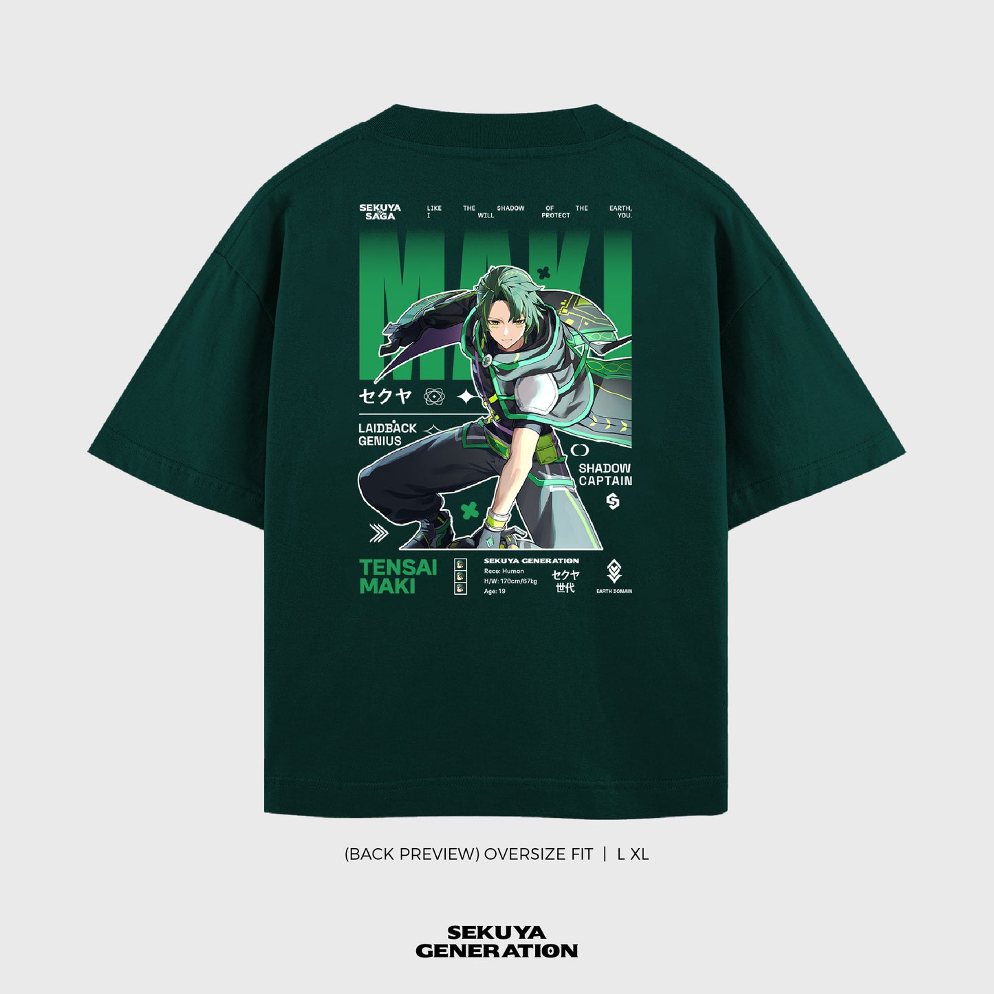 Oversize Sekuya Maki Green T-Shirt