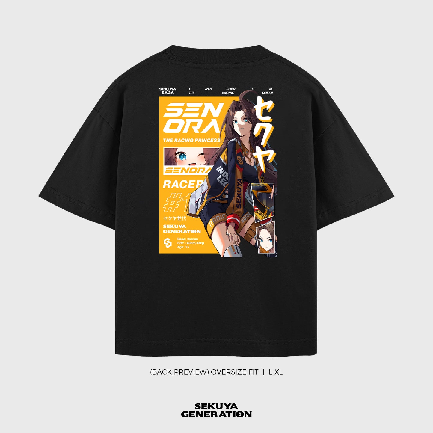 Oversize Sekuya Senora Black T-Shirt