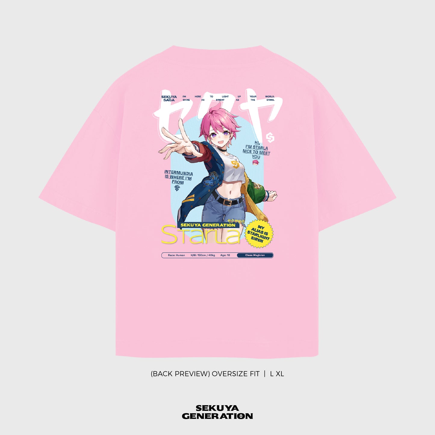 Oversize Sekuya Starla Pink T-Shirt