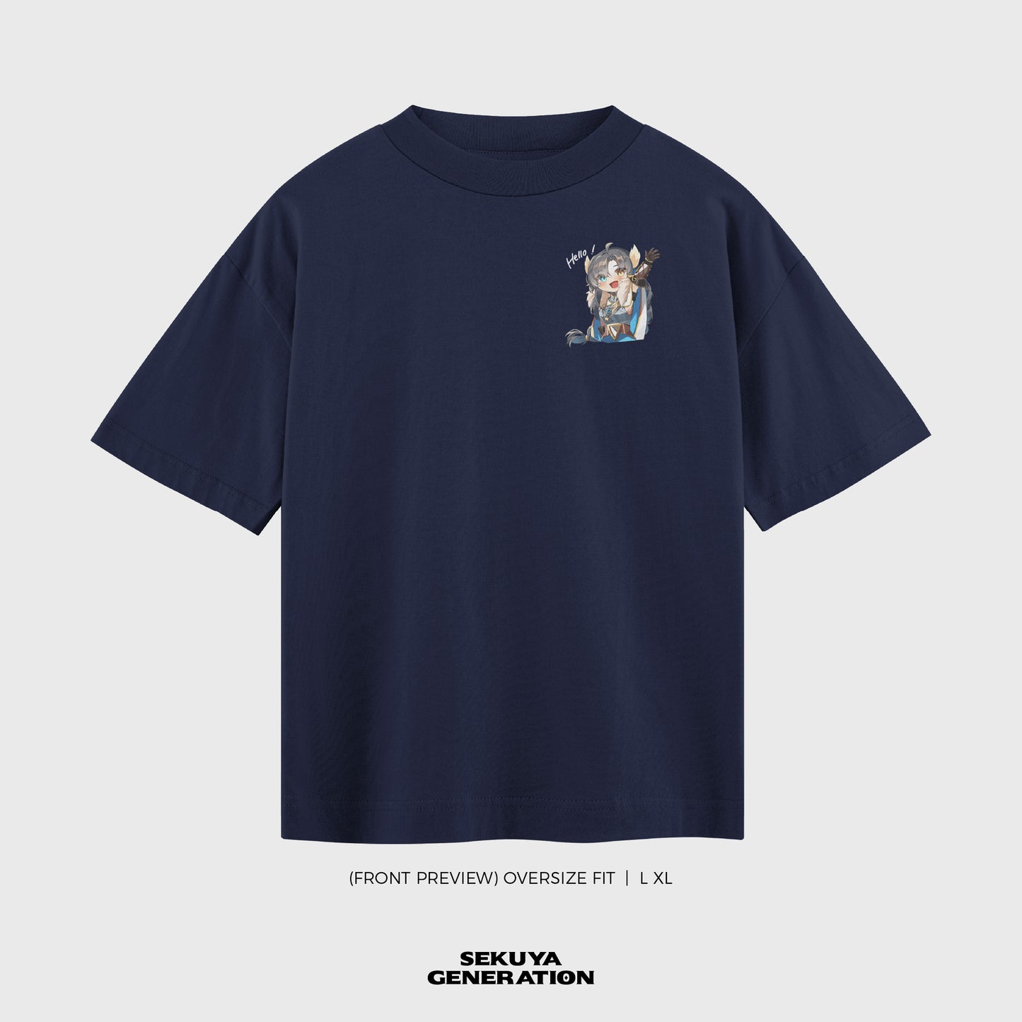Oversize Sekuya Zivana Blue Navy T-Shirt