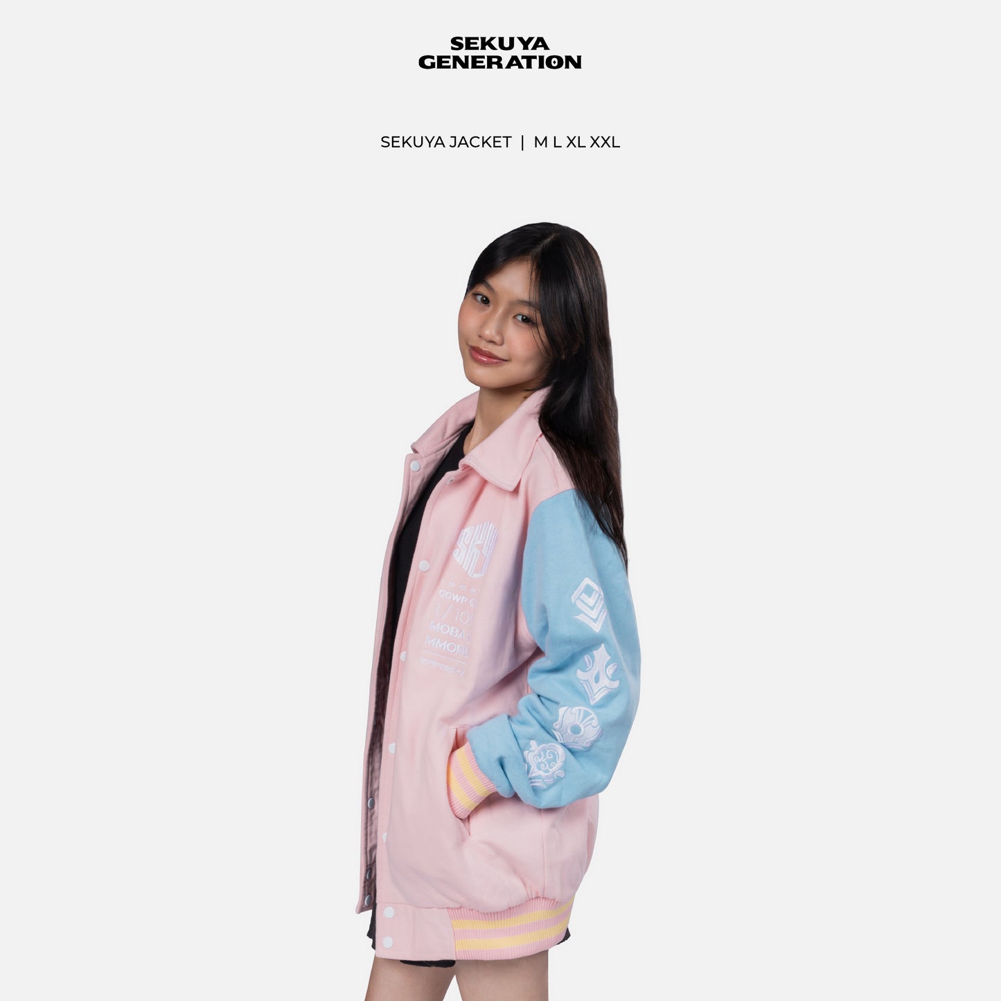 Jacket Sekuya Army Pink Blue