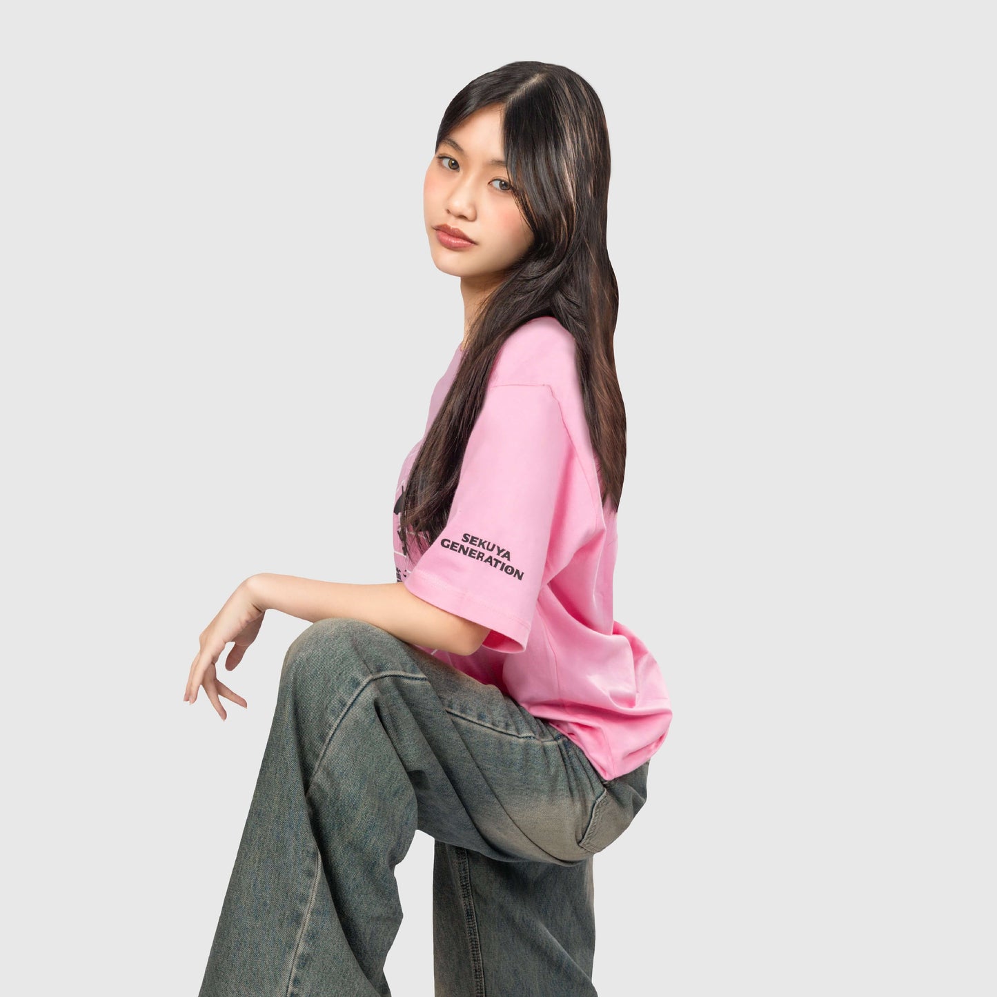 Oversize Sekuya Kanji Pink T-Shirt
