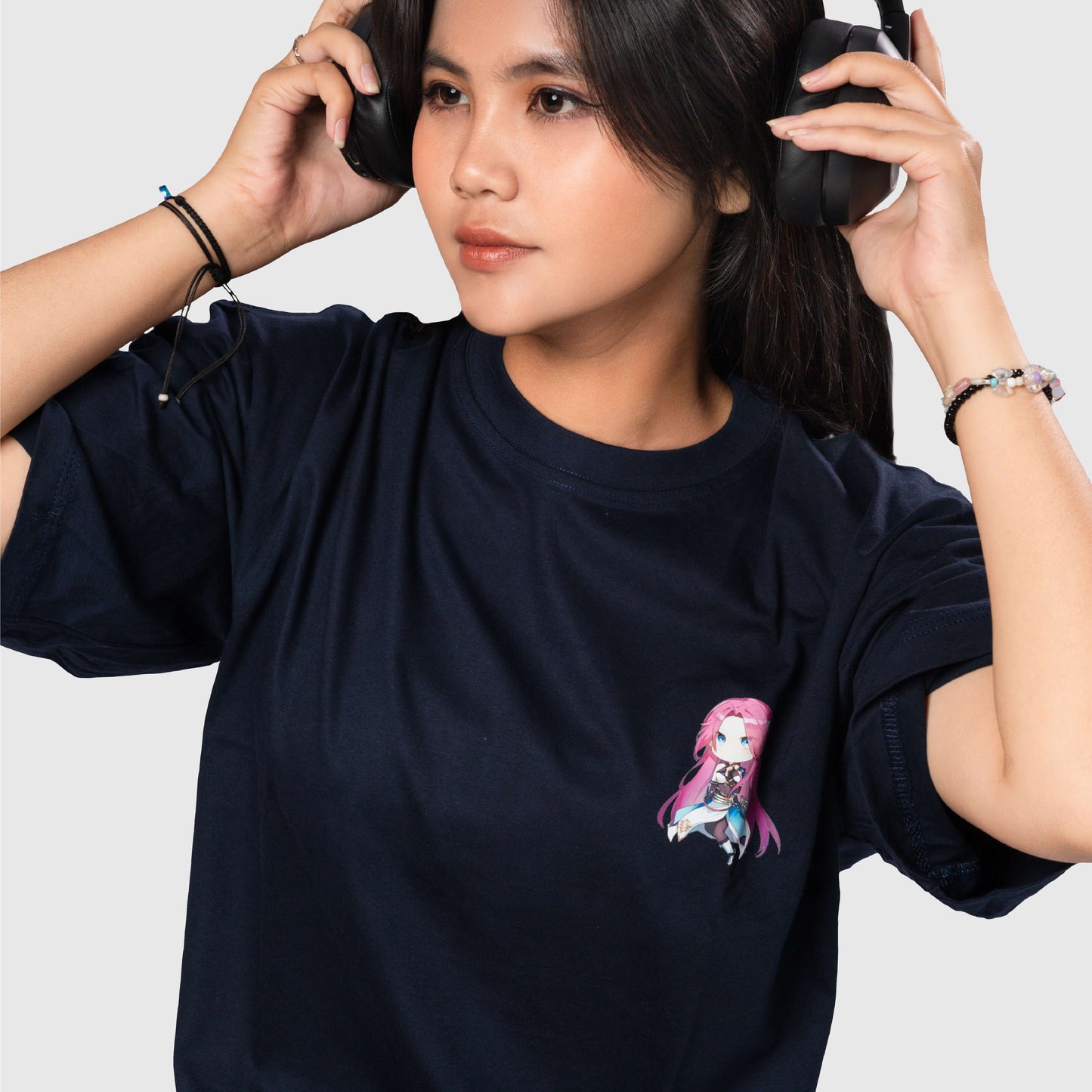 Oversize Sekuya Lily Blue Navy T-Shirt