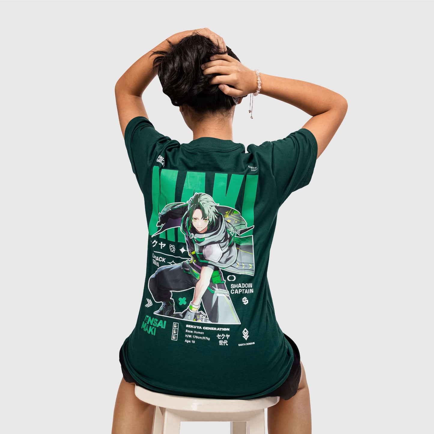 Oversize Sekuya Maki Green T-Shirt