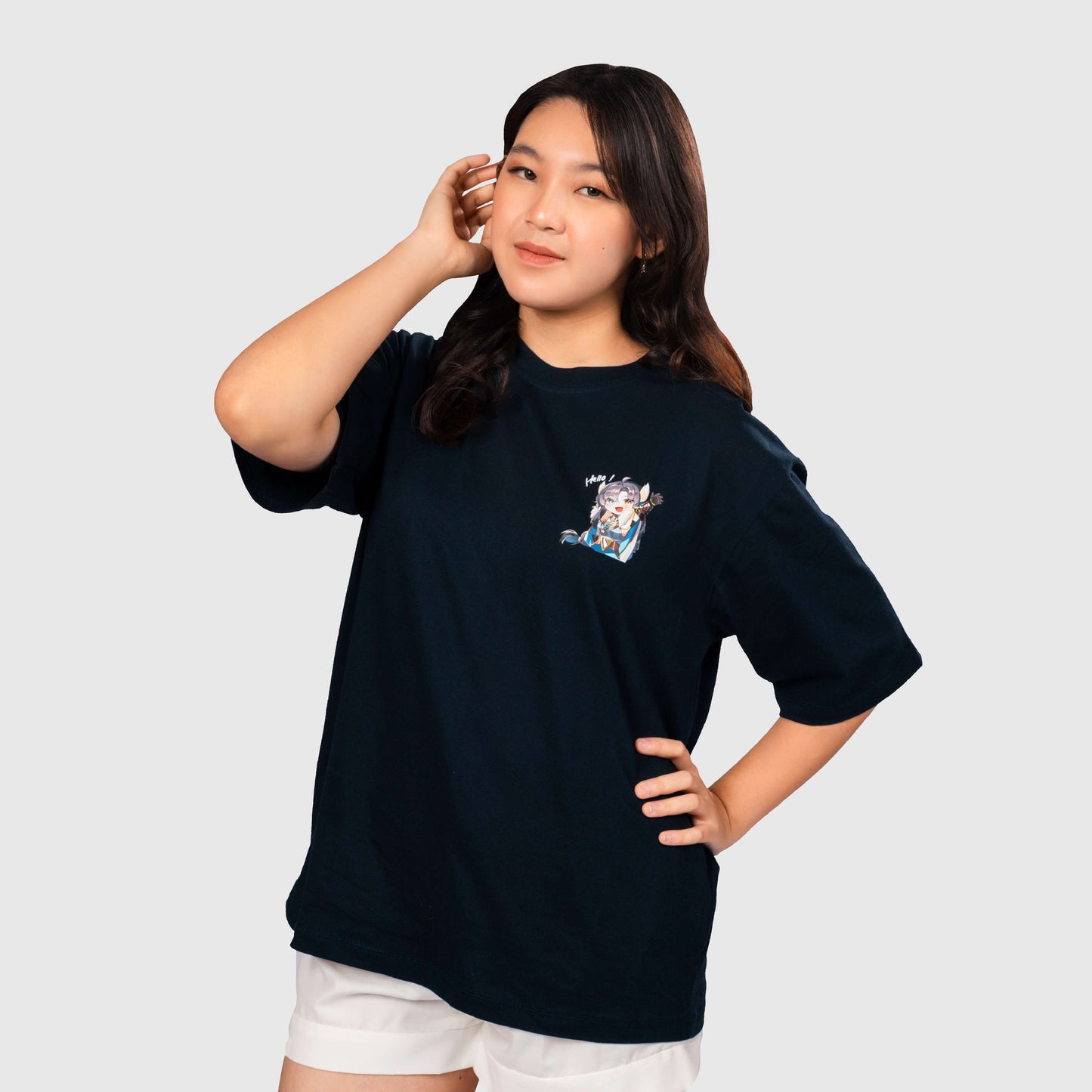 Oversize Sekuya Zivana Blue Navy T-Shirt