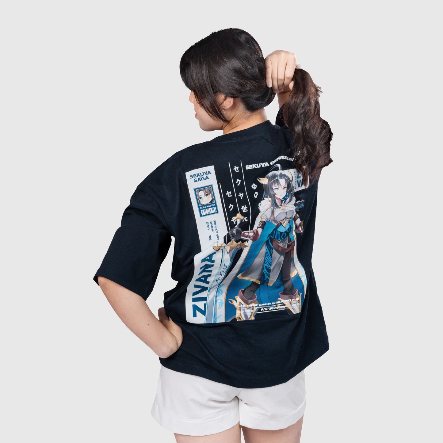 Oversize Sekuya Zivana Blue Navy T-Shirt