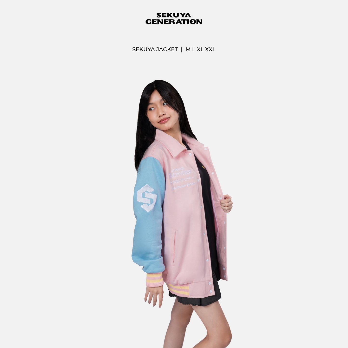 Jacket Sekuya Army Pink Blue